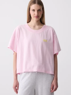 American Vintage T-shirt damski bawełniany różowy