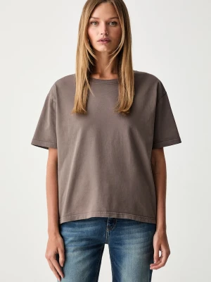 American Vintage T-shirt damski bawełniany brązowy