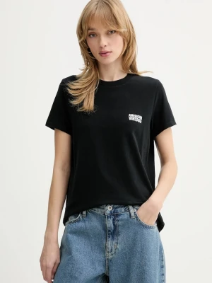 American Vintage T-shirt damski bawełniany czarny