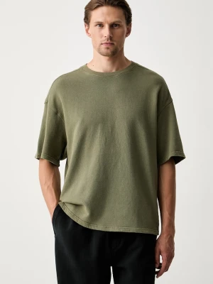 American Vintage T-shirt oversize damski bawełniany zielony