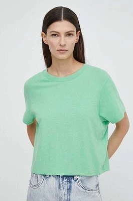 American Vintage t-shirt T-SHIRT MC COL ROND US T-SHIRT damski kolor zielony YPA02GE24