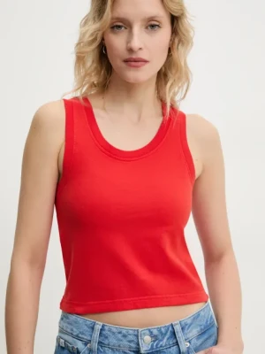 American Vintage top bawełniany kolor czerwony FAZ01AE25