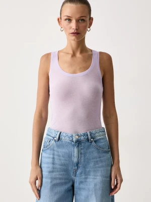 American Vintage top damski bawełniany fioletowy