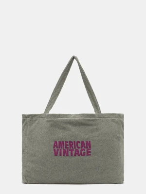 American Vintage torebka bawełniana kolor zielony BOBY27A
