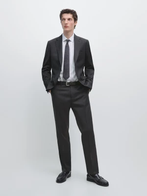 American Cold Wool Suit - Brudnoszary - - Massimo Dutti - Mężczyzna
