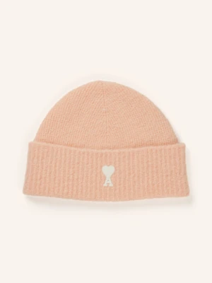 Ami Paris Czapka Z Dodatkiem Alpaki rosa