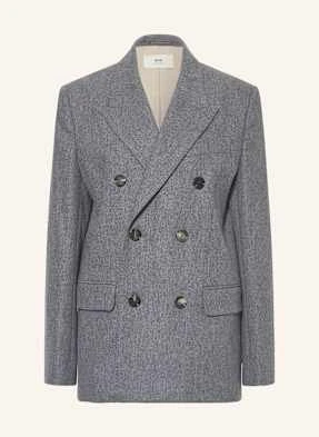 Ami Paris Długi Blezer Veste Ample Croisee grau