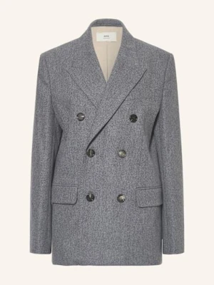 Ami Paris Długi Blezer Veste Ample Croisee grau