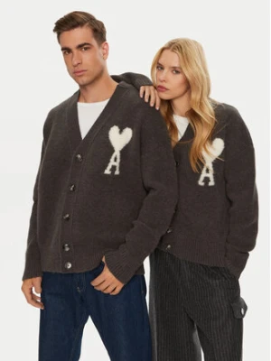 AMI Paris Kardigan UKC025.KN0032 Szary Regular Fit