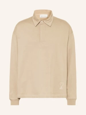 Ami Paris Koszulka Polo Z Dżerseju O Luźnym Kroju beige