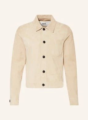 Ami Paris Overjacket Ze Skóry beige