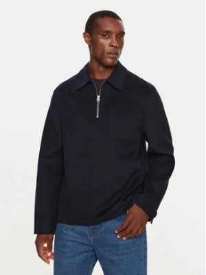 AMI Paris Płaszcz wełniany HJK057.WV0022 Granatowy Regular Fit