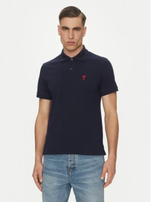 AMI PARIS Polo BFUPL001.760 Granatowy Regular Fit