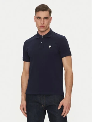 AMI PARIS Polo HPL060.760 Granatowy Regular Fit