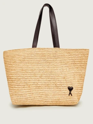 AMI Paris Shopperka AMI DE COEUR | z dodatkiem skóry