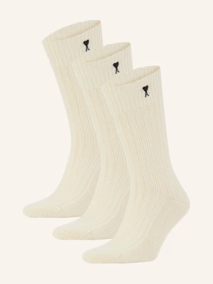 Ami Paris 3 Pary Skarpet beige