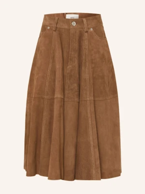 Ami Paris Spódnica Skórzana braun