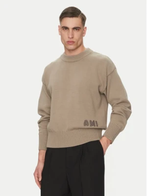 AMI PARIS Sweter HKS163.KN0063 Szary Regular Fit