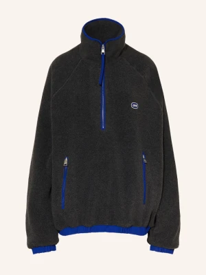 Ami Paris Sweter Typu Troyer Z Polaru grau szary