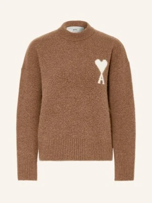 Ami Paris Sweter Z Dodatkiem Alpaki braun