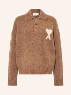 Ami Paris Sweter Z Dodatkiem Alpaki braun