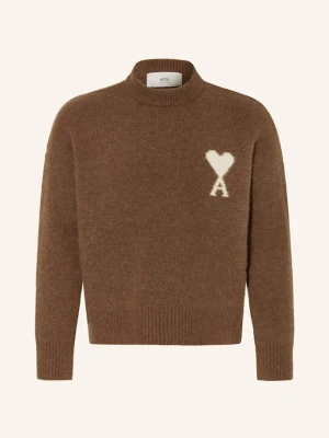 Ami Paris Sweter Z Dodatkiem Alpaki braun BRĄZOWY