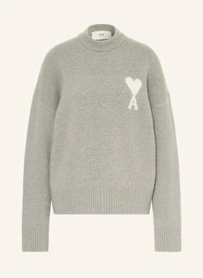 Ami Paris Sweter Z Dodatkiem Alpaki grau