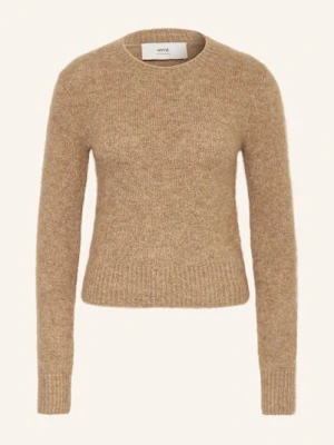Ami Paris Sweter Z Dodatkiem Wełny Merino I Alpaki braun