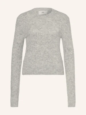 Ami Paris Sweter Z Dodatkiem Wełny Merino I Alpaki grau