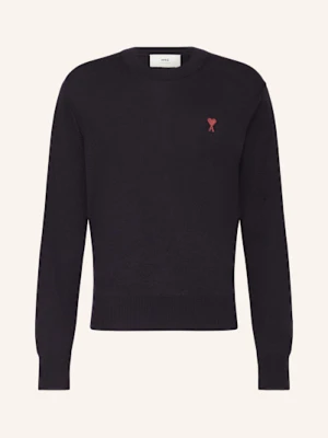 Ami Paris Sweter Z Wełny Merino blau