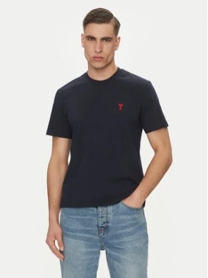 AMI PARIS T-Shirt BFUTS035.724 Granatowy Regular Fit