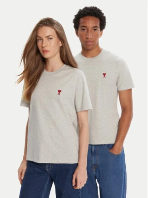 AMI PARIS T-Shirt BFUTS035.724 Szary Regular Fit