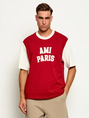 AMI Paris T-shirt | Loose fit czerwony