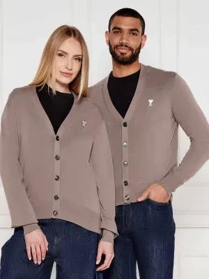 AMI Paris Wełniany kardigan | Regular Fit