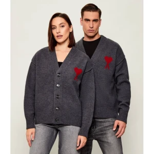 AMI Paris Wełniany kardigan | Regular Fit