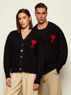 AMI Paris Wełniany kardigan | Regular Fit