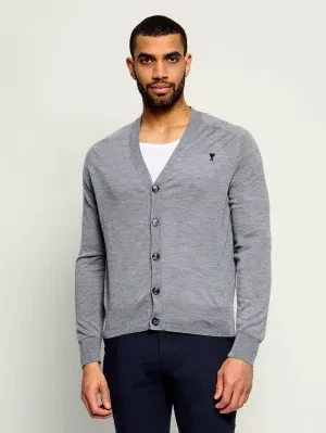 AMI Paris Wełniany kardigan | Regular Fit