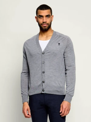 AMI Paris Wełniany kardigan | Regular Fit