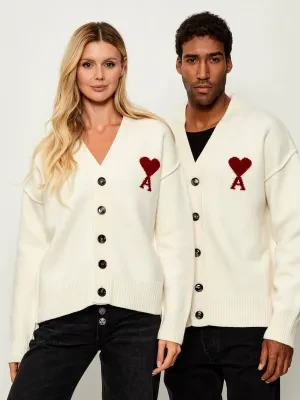 AMI Paris Wełniany kardigan | Relaxed fit