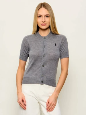 AMI Paris Wełniany kardigan | Slim Fit