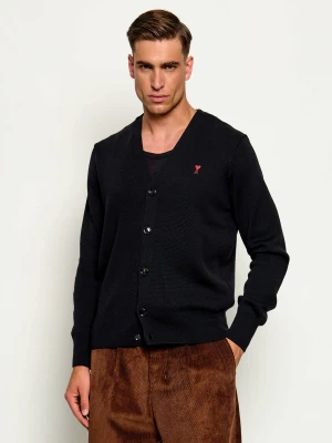 AMI Paris Wełniany kardigan | Slim Fit czarny