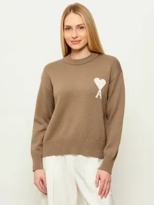 AMI Paris Wełniany sweter DE COEUR | Regular Fit