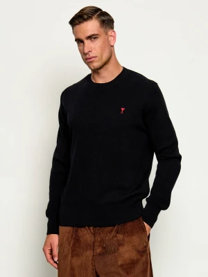 AMI Paris Wełniany sweter | Regular Fit czarny