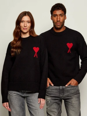 AMI Paris Wełniany sweter | Relaxed fit czarny