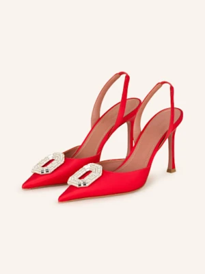 Amina Muaddi Czółenka Z Odkrytą Piętą Camelia rot