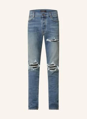 Amiri Jeansy W Stylu Destroyed mx1 Plaid Skinny Fit blau