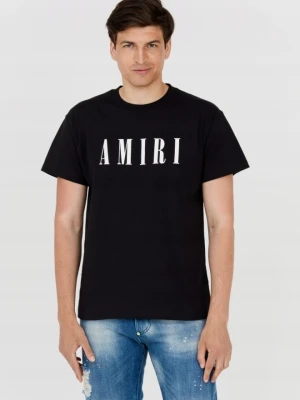 AMIRI T-shirt męski czarny z dużym białym logo, Rozmiar S