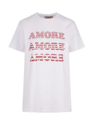 Amore Print Biała Bawełniana Koszulka Alessandro Enriquez