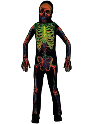 amscan 3-częściowy kostium "Skelett" w kolorze czarnym ze wzorem rozmiar: 116-128