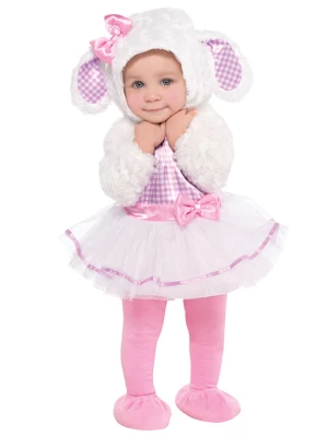 amscan 4-częściowy kostium "Little Lamb" w kolorze biało-różowym rozmiar: 68/74